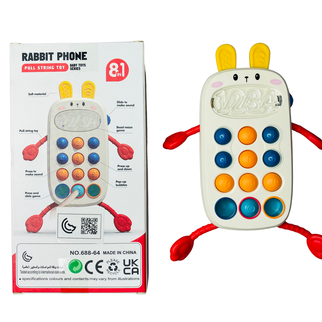 8in1 Rabbit Phone, Pull String Toy
