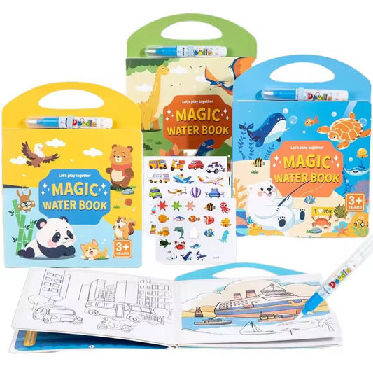 Magic Water Book - Animal, Ocean, Dinosaur, Traffic Themes