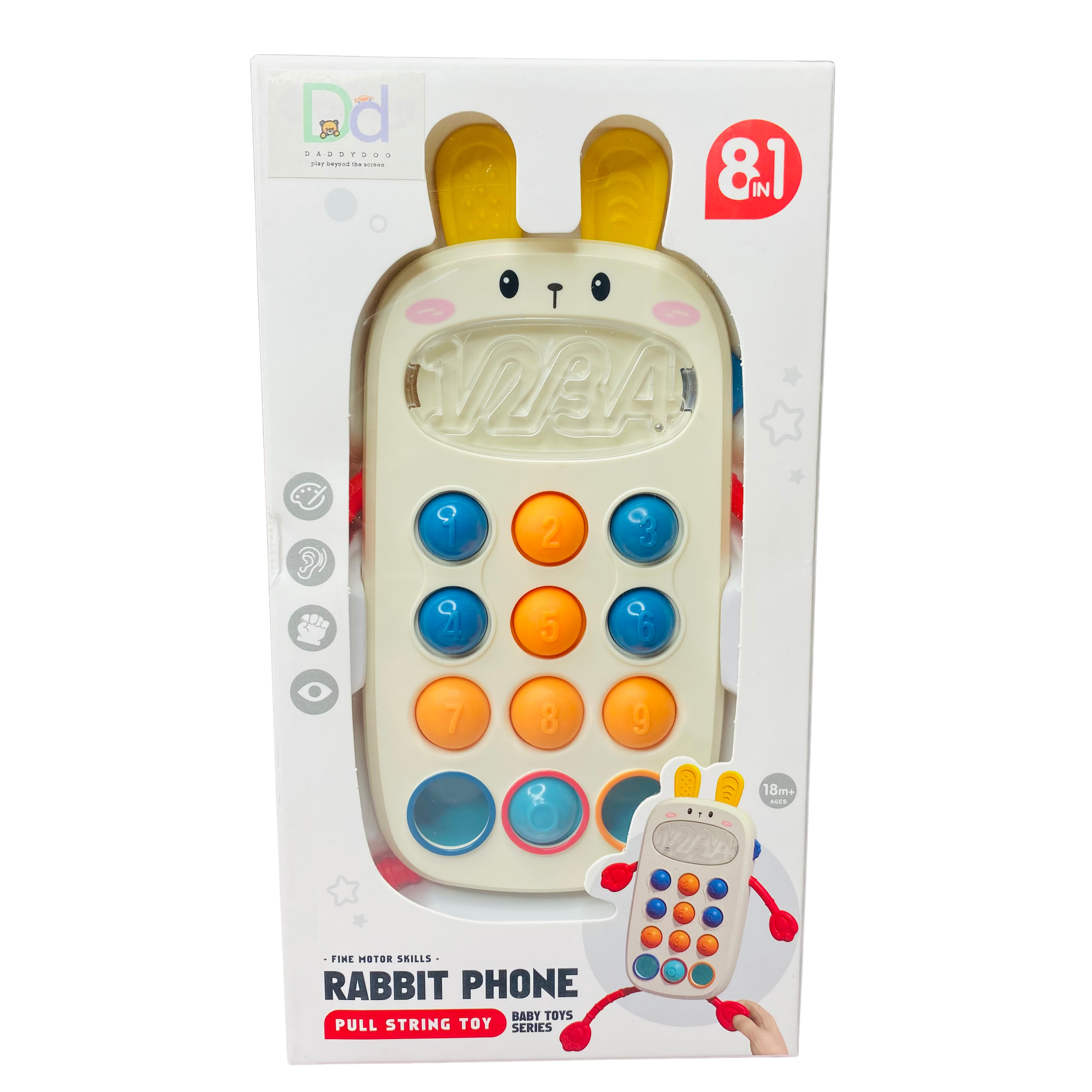 8in1 Rabbit Phone, Pull String Toy