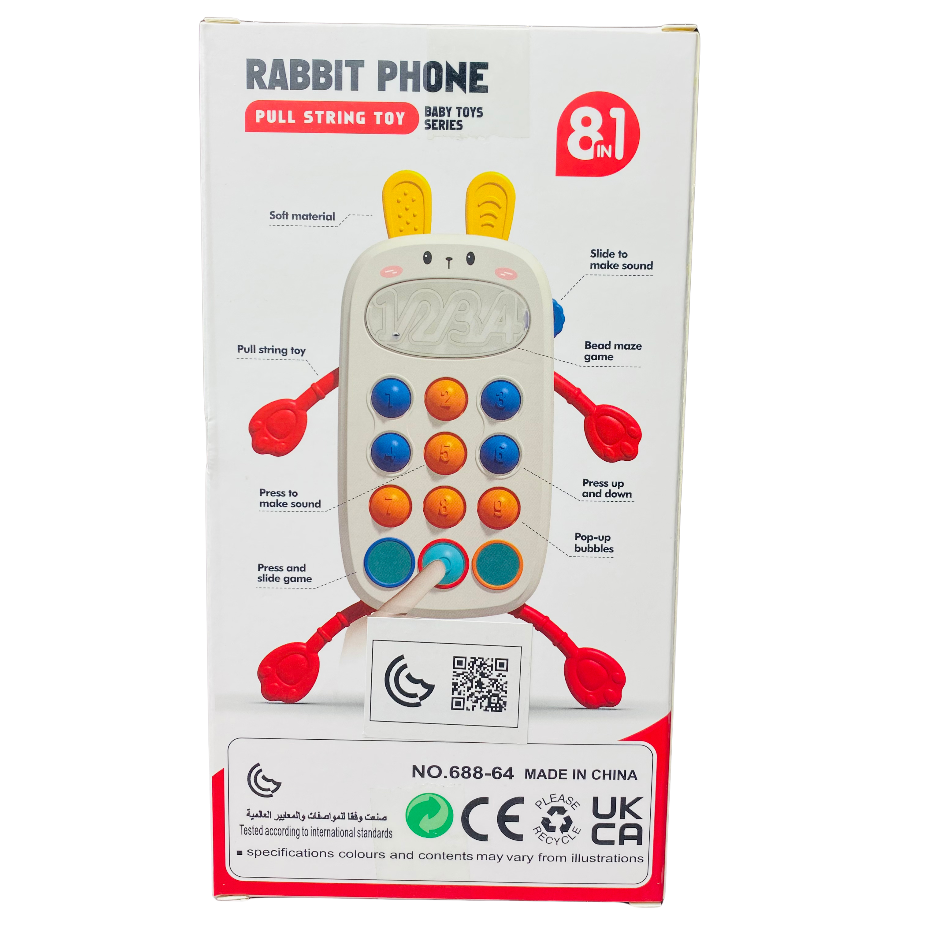 8in1 Rabbit Phone, Pull String Toy