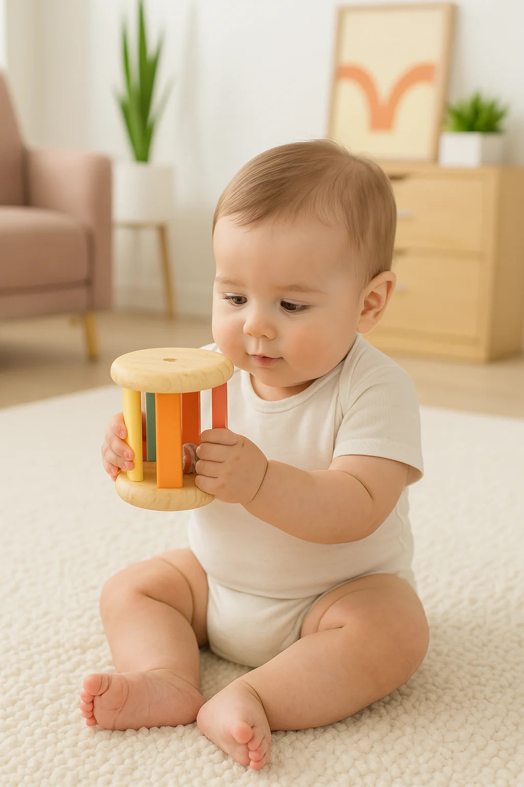 Wooden Rolling Rattle