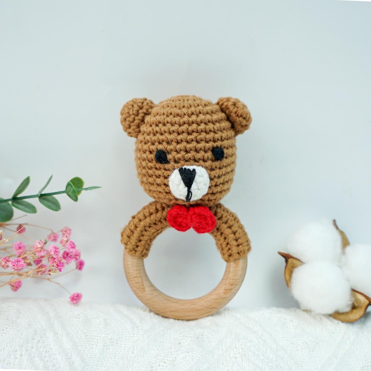 Crochet Teddy 3-Piece Set | Handmade Baby Gift