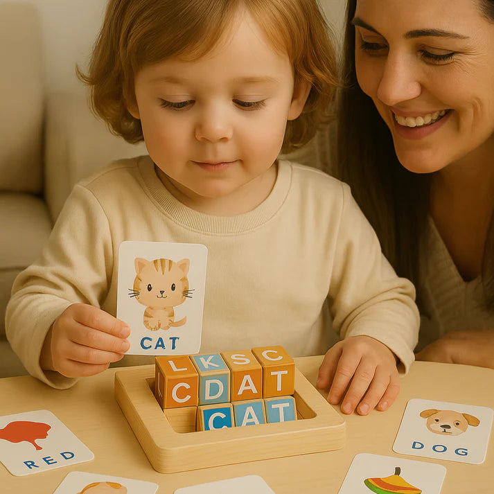 Montessori Wooden Spelling Game Board