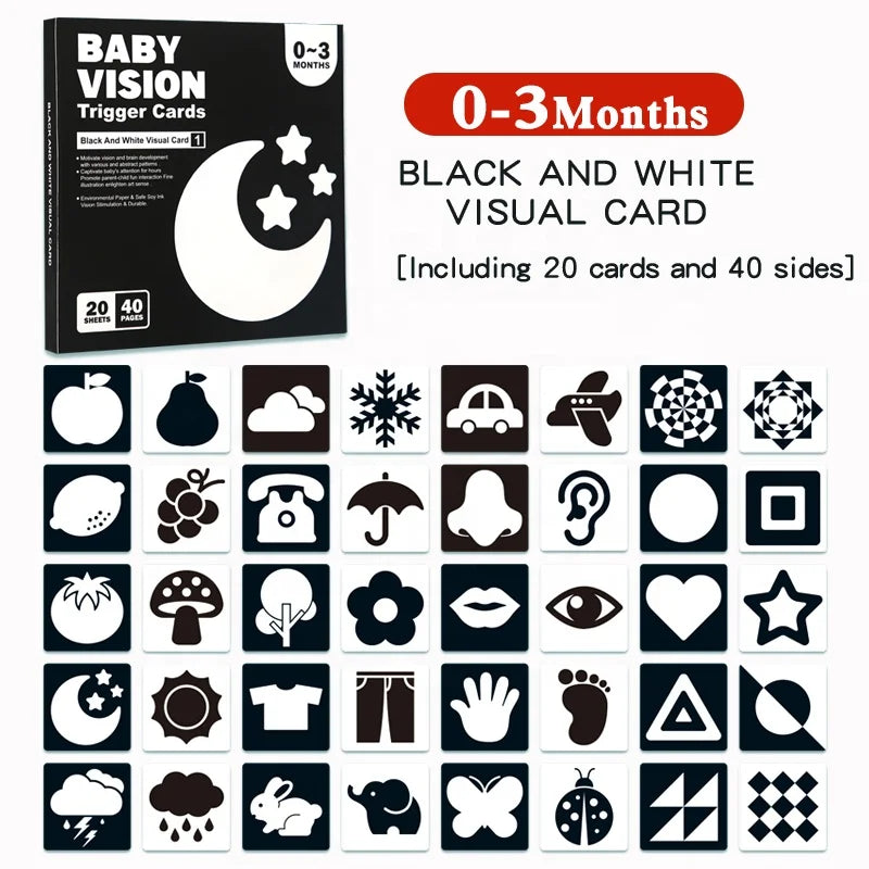 High-Contrast Baby Vision Cards 0m-3m & 3m-6m