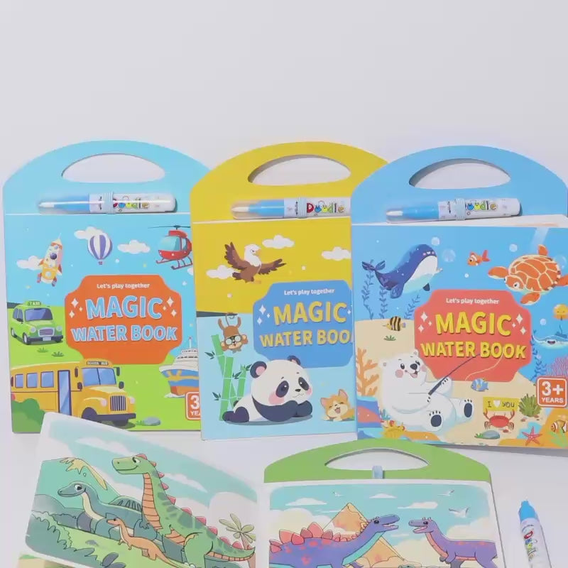 Magic Water Book - Animal, Ocean, Dinosaur, Traffic Themes