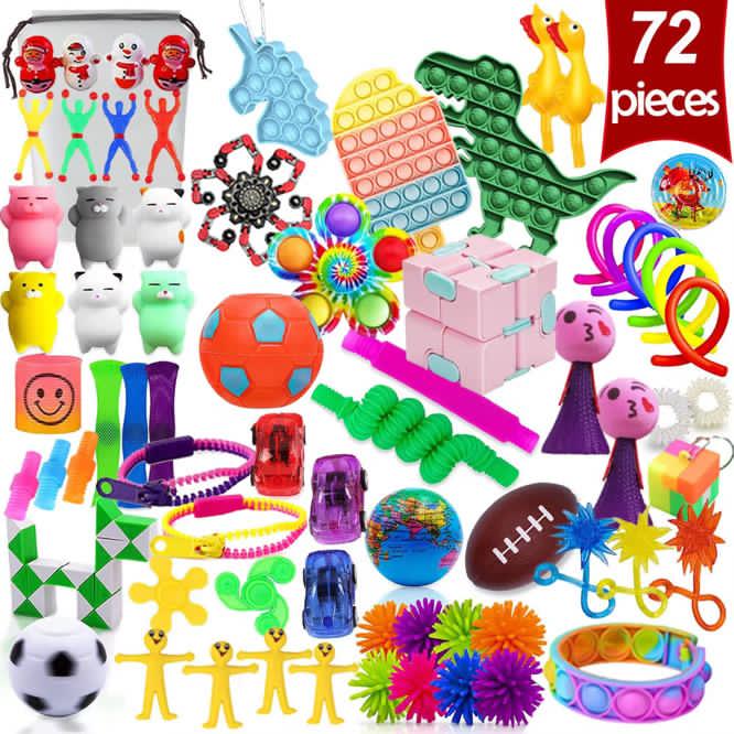 Pack of 72 Fidget Toys for Autistic and ADHD Kids - Small Gifts